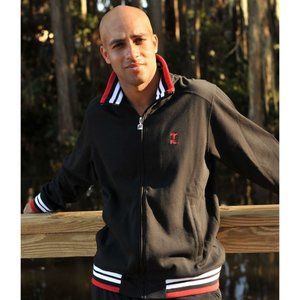 Thomas Reynolds Collection By Fila Men Large Black Sweater Knit High collar